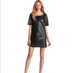 Cynthia Rowley Black Leather shift dress